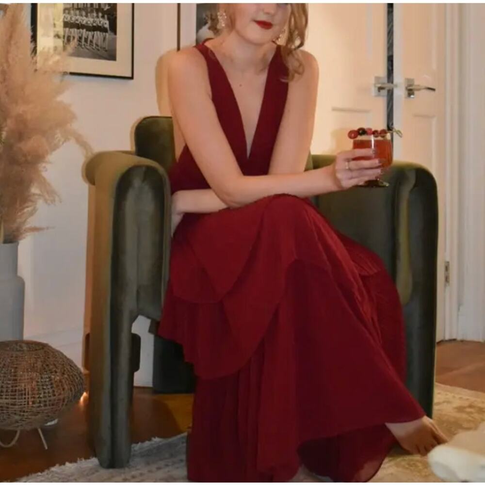 Fame and Partners Burgundy Maxi Dress